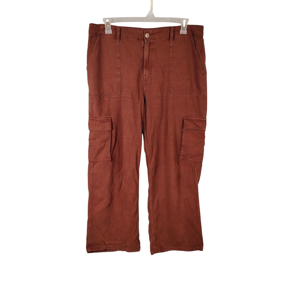 Broadway Womens SZ 12 Cargo Pants Rust Brown Cotton Workwear Gorpcore Utility
